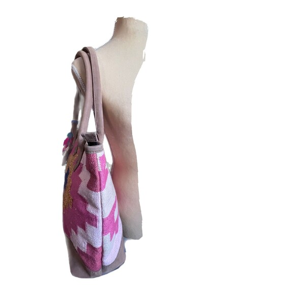 Krista Paige Handbags Multi Color Trinity tote Signed Camel Charm Tassel Leather - Picture 3 of 12